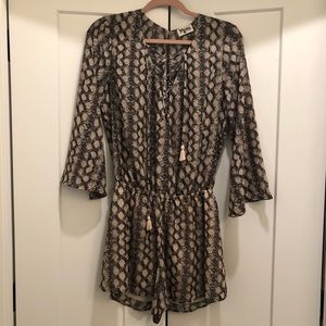 Show me your mumu romper in snakeskin pattern